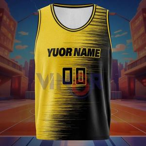 Chemises de basket-ball personnalisées Maillot de basket-ball de meilleure conception pour jeunes, vêtements de sport, ensembles de vêtements respirants pour garçons, shorts grande taille pour hommes - Product Image 3