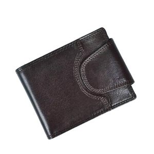 2023 Custom Black Zipper Short Leather <b>Wallet</b> 3-Folded <b>Card</b> <b>Holder</b> and Money Purse Case for Men Daily Use - Product Image 1
