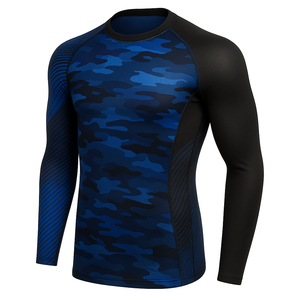 Camiseta de Compresión de Manga Larga para Hombre, Camuflaje Rojo, Rashguard |   Camiseta Interior Deportiva de Secado Rápido que Absorbe la Humedad |   Logotipo Personalizado OEM - Product Image 2