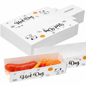 <b>Kraft</b> Paper Hot Dog <b>Box</b> Takeout Food Packaging Long Slot Paper Container Custom Logo - Product Image 4