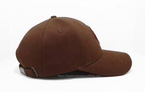 Wholesale Custom Brown 6-Panel Baseball Cap with 3D Embroidery Design, Printed Inner <b>Tape</b>, Adjustable Back Closure - Product Image 4