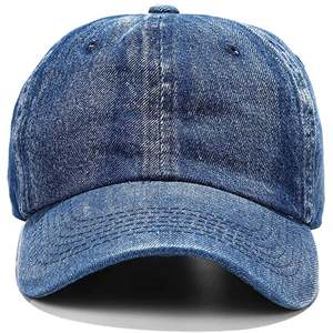 Chapeau de papa en denim vieilli personnalisé avec lavage pré-délavé vente en gros pas cher style casquette de baseball vintage - Product Image 1