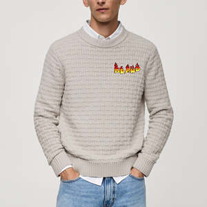Suéteres Premium Personalizados OEM ODM para Hombre, Antiencogimiento, Secado Rápido, Transpirables, de Algodón Jacquard para Invierno, Cuello Redondo, Manga Larga - Product Image 1