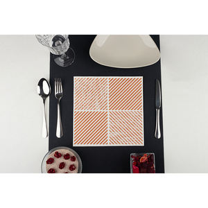 Serviettes en tissu terracotta 40x40cm à imprimé diagonal Bambulux Eco 480 pièces B2B - Product Image 1