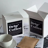 Boîtes d'emballage pour sachets de thé en papier kraft biodégradable avec logo personnalisé, pliables et jetables, pour les cafés à goutte