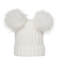Casquette de camionneur personnalisée en maille respirante et imperméable pour adultes, bonnet tricoté chaud d'hiver avec double pompon en fausse fourrure pour le cyclisme