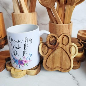 Juego de Posavasos de Madera de Acacia Natural, Diseño Nuevo, Precio Económico al por Mayor - Product Image 4