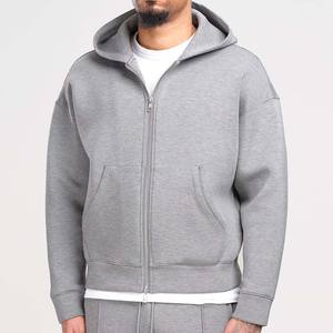 Ensemble de sweat-shirt à capuche zippé gris décontracté pour homme, coupe régulière, confortable, streetwear, sweat-shirt d'hiver, impression numérique - Product Image 1