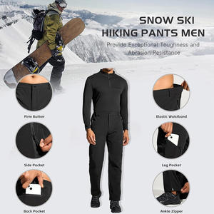 Mens Winter <b>Ski</b> Trousers With Custom Logo Waterproof <b>Snow</b> Pants For Outdoor Adventures OEM Label Embroidery Options - Product Image 6