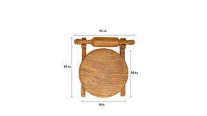 Planche à rouler et rouleau à pâtisserie en bois de sheesham de qualité supérieure, parfait pour faire des roti, ensemble de fabrication de chapati, chakla belan avec support - Product Image 3