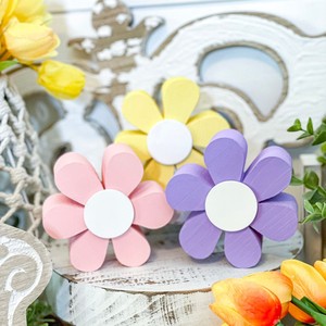 Fleurs en bois inachevées et marguerites de printemps Boîte d'artisanat et d'activités pour enfants Plateau à plusieurs niveaux pour les fêtes d'anniversaire et les faveurs d'été - Product Image 2
