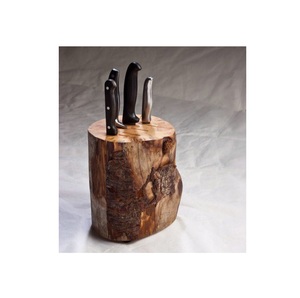 Porte-couteau en bois fait main avec base antidérapante et fentes de coupe de précision pour un stockage sûr et élégant des couverts - Product Image 5