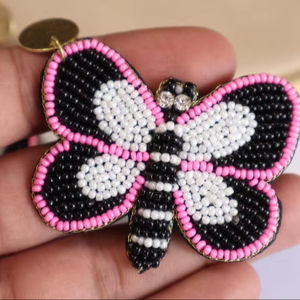 เครื่องประดับแฟชั่นต่างหูลูกปัดปักจากอินเดียต่างหูทำด้วยมือสำหรับผู้หญิงและเด็กผู้หญิงดูคลาสสิกหลากสี - Product Image 1