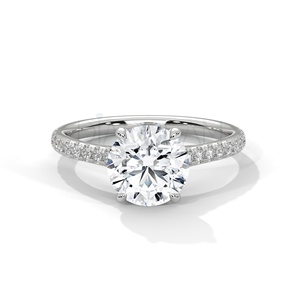 Excellente bague solitaire pour femme avec bague en diamant de taille ronde en argent sterling 925 VVS Clarity DEF Color Diamonds - Product Image 2