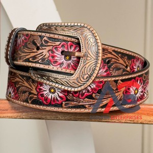 Gran oferta de negocios, cinturón de cuero de vaca a mano personalizado a la moda para hombres y mujeres, cinturones de cuero genuino de vaca ajustables - Product Image 1