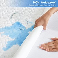 Protège-matelas en fibre de bambou, drap-housse à poches profondes, silencieux, respirant, anti-acariens, lavable en machine, convient aux matelas de 8 à 21 pouces