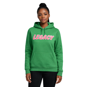 Sudadera con Capucha Green Legacy, Ropa de Hermandad Griega, Sudadera Rosa y Verde para Mujer, Estilo Casual y Elegante para Hermandad Universitaria - Product Image 5