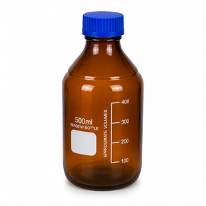 Botella de Laboratorio de Vidrio Borosilicato Ámbar de 500 ml para Investigación y Aplicaciones Farmacéuticas - Product Image 1
