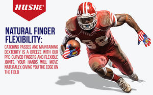 Gants de football américain Elite avec fonction respirante Options de taille Plus Gants à haute adhérence - Product Image 2