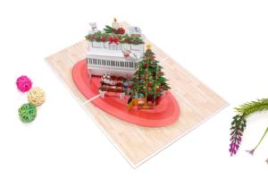 Encantadora TARJETA DE Navidad emergente 3D personalizada, artesanía impresa Digital, artesanía de papel para regalo de recuerdo, invitación hecha a mano, Feliz - Product Image 5