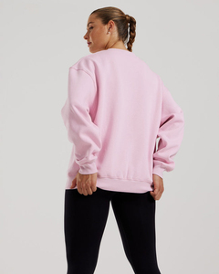 Sweat-shirts oversize en molleton avec logo personnalisé pour femmes, imprimés de lettres teintes unies, sweats à capuche grande taille, col rond uni, hiver, automne - Product Image 6