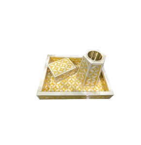 Exquisite bone inlay bakhoor <b>tray</b> set suitable for elegant interior spaces with handcrafted artistic finishing touch - Product Image 4