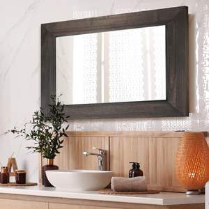 Espejo de pared de madera rústica para baño Espejo con marco de madera de 24 "x 32" Espejo de tocador de baño de estilo de granja Vertical o - Product Image 4