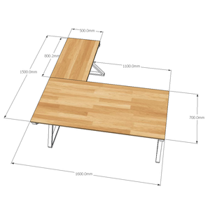 Bureau d'angle en forme de L XConcept HBXC021 - Design contemporain 160x150 - Product Image 4