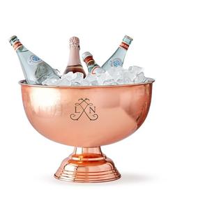 Refroidisseur à vin en cuivre de luxe, grand seau à champagne sur pied avec base surélevée, élégant bac à boissons en métal pour fête et mariage - Product Image 1