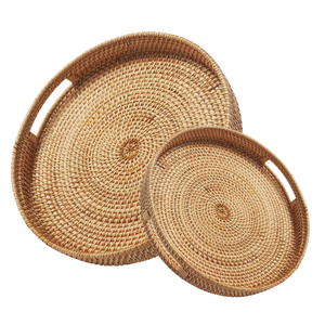 CESTA DE RATTAN DE mimbre redonda duradera de primera calidad/Vajilla ecológica de bandeja de ratán de Vietnam para uso doméstico - Product Image 1