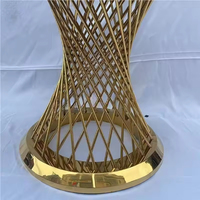 Socle à Gâteau Mobile en Acier Inoxydable Doré avec Roues, Table de Présentation de Gâteaux, Présentoir de Socle en Verre Miroir pour Tables de Mariage