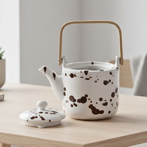 Théière en porcelaine durable de qualité supérieure 3460999-0.5, design nordique, 500 ml, avec filtre en maille - Product Image 6