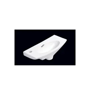도매 공급 공장 저렴한 가격 프리미엄 품질 인도에서 흰색 광택 완성 타원형 모양 벽 걸이 욕실 싱크