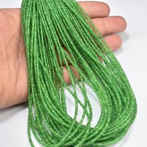 Tsavorite naturelle lisse Rondelle perles 2-2.5mm perles de pierres précieuses en vrac pour la fabrication de bijoux collier Bracelet bijoux à bricoler soi-même fournitures - Product Image 1