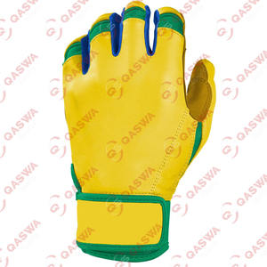 Premium Quality Cowhide Leather Yellow Professional Baseball Batting Gloves Custom Design Durable Lightweight Low MOQ - Product Image 3