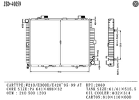 Radiateurs de climatisation universels JD 40059 pour voitures W210 E300D E420 1995-1999, référence 2105001203, systèmes de radiateurs de moteur