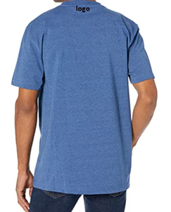 Vente chaude Hommes coton epais Ras Du Cou À Manches Courtes T-shirt 50% Polyester 50% Coton Importé Tirer Sur fermeture Laver À La Machine - Product Image 2