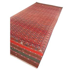 Aalam Handmade <b>Wool</b> Rugs in <b>Red</b> & Orange Geometric & Abstract Pattern for Home Hallway Rectangle Shape 10mm Thickness-Paem-1057 - Product Image 2