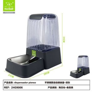 Comedero Redondo de Acero Inoxidable para Mascotas con Dispensador Automático de Agua, para Perros y Gatos, Fabricado por el Fabricante, Venta al Por Mayor - Product Image 1