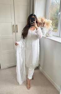 เสื้อปักลายสำหรับใส่ทำงานและดูกัตตาสไตล์ปากีสถานอินเดียชุดสวมใส่ชาติพันธุ์ซาลวาร์คาเมซและเคอร์ติ - Product Image 3