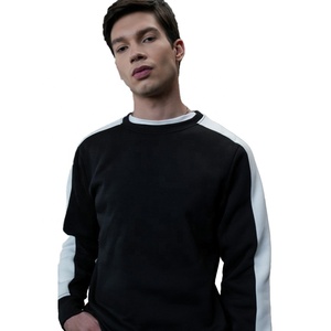 2026 <b>Men</b> Black & <b>White</b> Color Blocking Crew Neck <b>Sweatshirt</b> Raglan Sleeve Knitted Pullover Casual Autumn Wear Regular Fit - Product Image 4