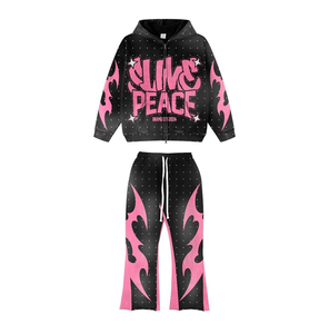 Ensemble de survêtement pour homme, taille plus, léger, design décontracté, hiver 2025, haute qualité, personnalisable, DTG, pantalon uni, logo inclus - Product Image 4