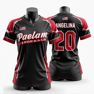 Maillots de baseball et de softball imprimés numériquement de haute qualité, vêtements de sport d'équipe, personnalisables, en maille polyester respirante et à séchage rapide - Product Image 3