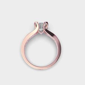 Anillo de Diamante Cultivado en Laboratorio con Banda Dividida y Piedra de Moissanita de Corte Redondo de 1.50 Quilates, Joyería Fina Original, Perfecto para Novias - Product Image 5