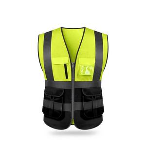 Chaleco de seguridad reflectante de alta visibilidad para construcción, ropa de trabajo con múltiples bolsillos, día y noche - Product Image 1