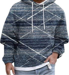 Sudadera con capucha y estampado informal para hombre, jersey de lana de algodón 100% cálido de felpa, bolsillo de talla grande - Product Image 6