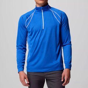 1/4 quart Zip pull chemise personnalisé de haute qualité Logo hommes coton séchage rapide tricoté quart Zip Performance Golf pull - Product Image 1