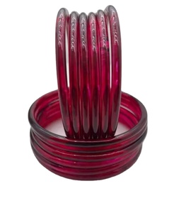 Colorful Dyed Geometric Model Angel Large Size Wedding Jewelry <b>Glass</b> Jelly <b>Bangles</b> Sets for Women - Product Image 1