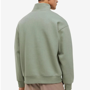 2025 nouveauté 100% coton sweats Logo personnalisé sweats à capuche imprimés meilleure vente quart Zip pull sweat pour hommes - Product Image 6