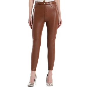 Pantalones de Cuero Genuino de Invierno, Ecológicos, Resistentes al Viento, Estilo Jogger, para Mujer - Product Image 1